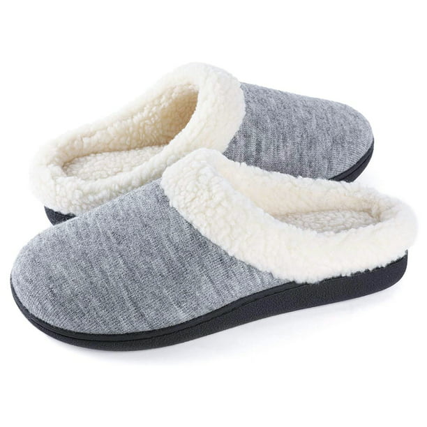 Fuzzy Wool-Like Plush Fleece Lined Wishcotton Women's Cozy Memory Foam Slippers
